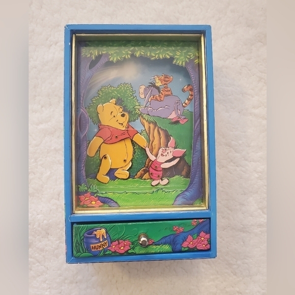 Disney Winnie The Pooh & Piglet Dancing Music Box & Jewelry‎ Box RARE VINTAGE - Picture 1 of 15